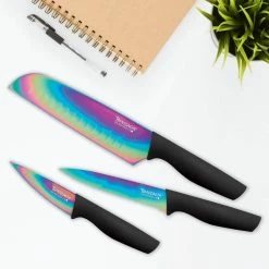 Outlet 🌟 Rainbow Black - 12 Piece Titanium Knife Set with Matching Blade Guards by Tomodachi 👏 -Cutlery Sales tomodachi knife sets hmc01a656d 31 1000