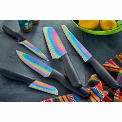 Outlet 🌟 Rainbow Black - 12 Piece Titanium Knife Set with Matching Blade Guards by Tomodachi 👏 -Cutlery Sales tomodachi knife sets hmc01a656d c3 1000