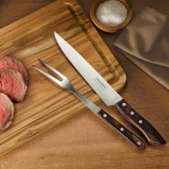 Discount ✔️ Churrasco 2-Piece Carving Set and Cutting Board (2-Pack) by Tramontina 👏 -Cutlery Sales tramontina knife sets 80015 006ds 31 1000