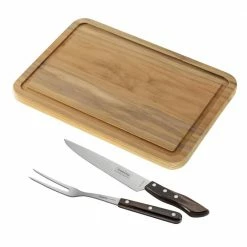 Discount ✔️ Churrasco 2-Piece Carving Set and Cutting Board (2-Pack) by Tramontina 👏