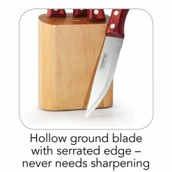Best deal 🎉 Porterhouse 5-Piece Steak Knife Set with Hardwood Counter Block by Tramontina 😀 -Cutlery Sales tramontina knife sets m 501 05ds 66 1000