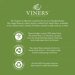 Brand new 🔥 6- Piece Recycled Stainless Steel Sustainable Knife Set with Wheat Fiber Knife Block by VINERS 💯 -Cutlery Sales viners knife sets 0305 186u 4f 1000