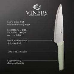 Cheap 😀 6- Piece Recycled Stainless Steel Sustainable Knife Set with Wheat Fiber Knife Block by VINERS 👏 -Cutlery Sales viners knife sets 0305 187u 1f 1000