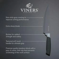 Best deal ❤️ Horizon 6-Piece Non-Stick 🧥 Coated Stainless Steel Knife Set with Bamboo Knife Block by VINERS 🎉 8 Best deal ❤️ Horizon 6-Piece Non-Stick 🧥 Coated Stainless Steel Knife Set with Bamboo Knife Block by VINERS 🎉 -Cutlery Sales viners knife sets 0305 194u 4f 1000