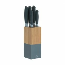 Best deal ❤️ Horizon 6-Piece Non-Stick 🧥 Coated Stainless Steel Knife Set with Bamboo Knife Block by VINERS 🎉