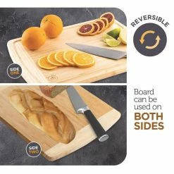 Deals 🌟 Large Bamboo Cutting Boards Good For Chopping Meat, Cheese and Vegetables (Set of 2) by Bambusi 🎉 -Cutlery Sales wood bambusi cutting boards bam cbs 2p 1f 1000