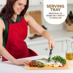 Deals 🌟 Large Bamboo Cutting Boards Good For Chopping Meat, Cheese and Vegetables (Set of 2) by Bambusi 🎉 -Cutlery Sales wood bambusi cutting boards bam cbs 2p fa 1000